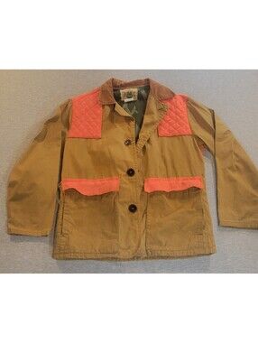 Vintage Ideal Hunting Jacket Size 38-40 M Brown and Orange Quilted Shoulder Padd